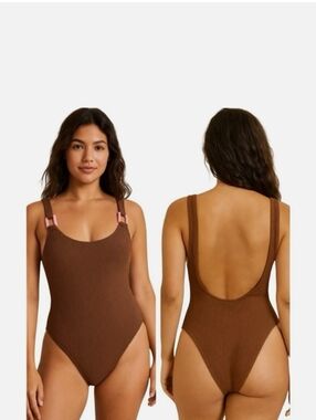 Aerie Crinkle Birthday Scoop Cheekiest One Piece Swimsuit